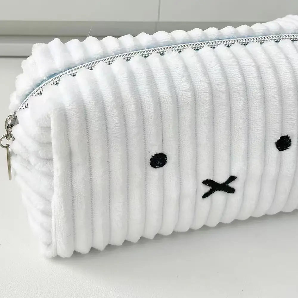 Kawaii Miffy Striped Large Capacity Student Stationery Storage Bag Portable Miffy Cosmetic Bag Makeup Storage Bag Birthday Gifts