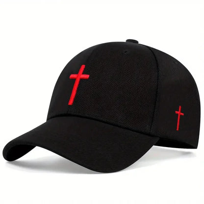 1pc autumn and winter casual simple hip hop faith cross embroidery baseball cap, Halloween party fashion accessory, sunshade lig