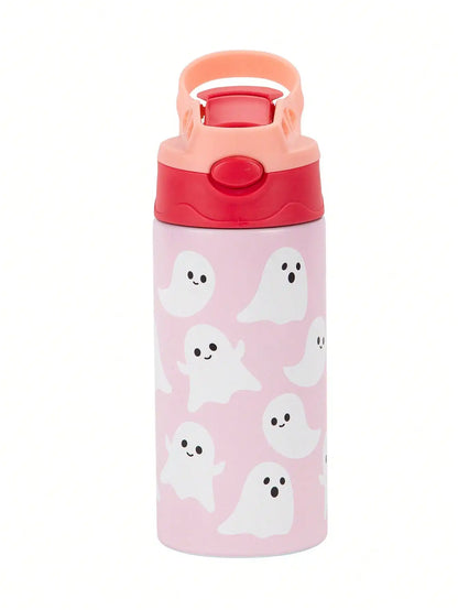 12OZ/350ml Cartoon Pattern Thermos Cup Stainless Steel Insulated Bottle Cute Thermos Kettle Outdoor Portable Handheld Cup