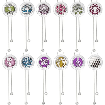 Tree Of Life Aromatherapy Necklace Spiral Open Perfume Locket Essential Oil Diffuser Tassel Pendant Necklace Aroma Jewelry Gift