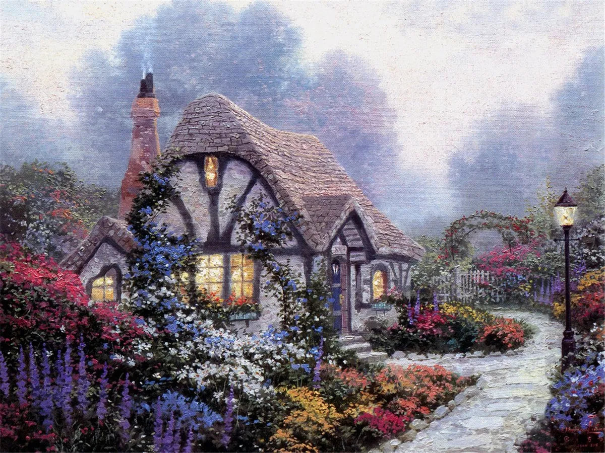 1 Box 500 Pieces 46*28cm Jigsaw Puzzles 500 Pieces Cardboard Picture Landscape Oil Painting Art Puzzles Family Games
