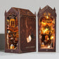 DIY Book Nook Insert Kits Wooden Doll House Building Kit Magic House Casa Bookend With Furniture Bookshelf Home Decoration Gift