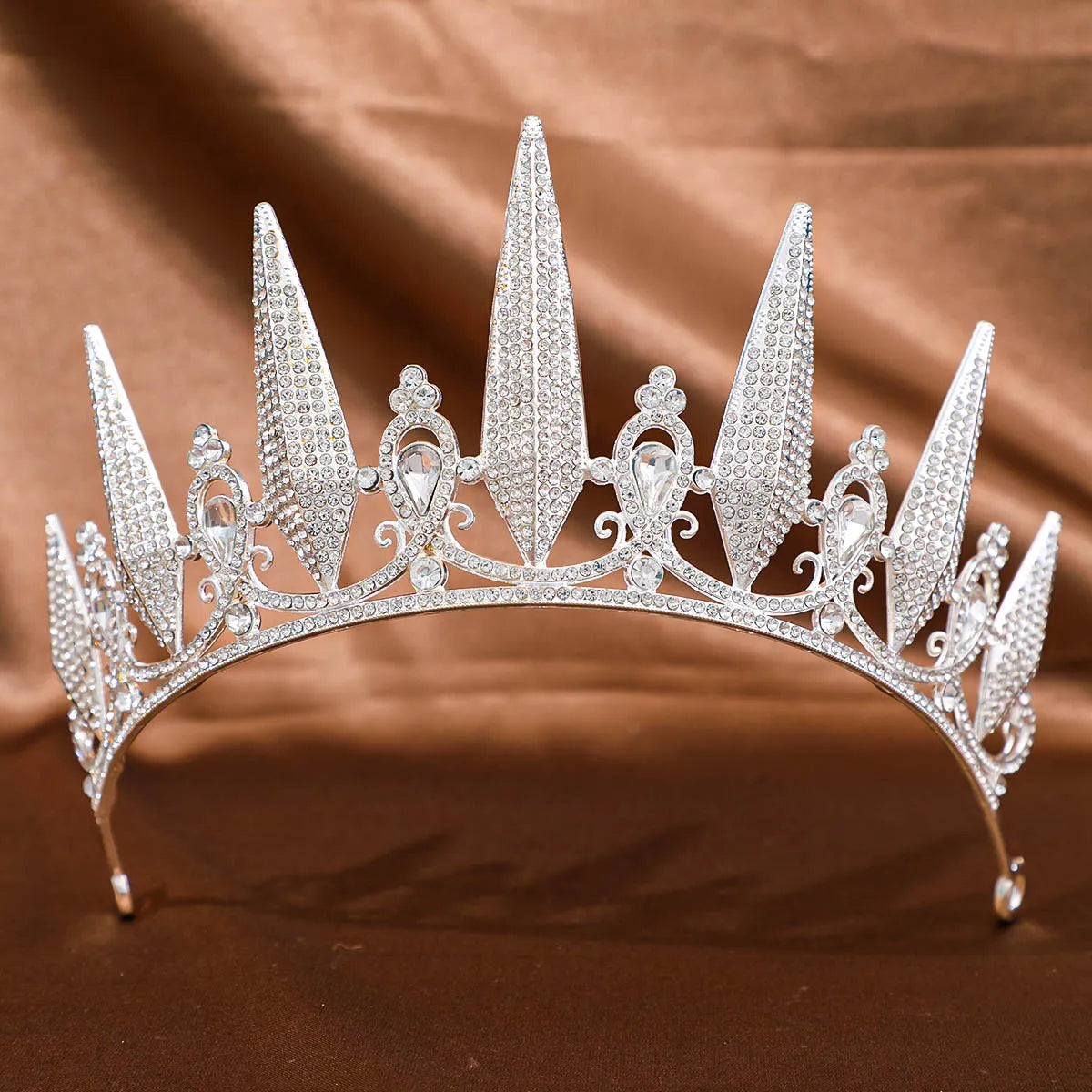 Baroque Black Silver Color Crystal Rhinestone Tiaras And Crowns For Women Bride Halloween Party Hair Accessories