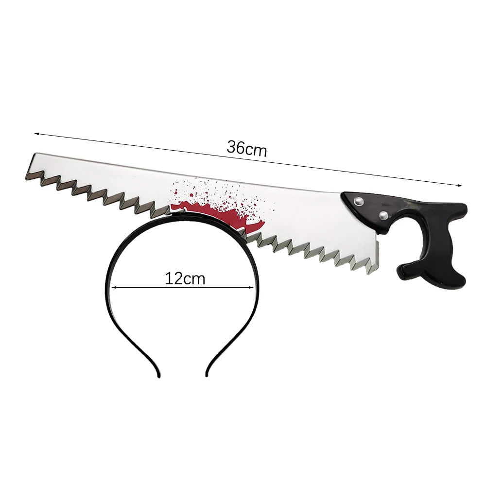 Halloween Hair Hoop Horror Blood Fake Ax Saws Knife Gothic Headband Halloween Party Masquerade Cosplay Prop Decor Accessories