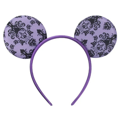 Disney leather Bat Bows Mickey Mouse Ear Headband for Adults Halloween Headwear Women Girls Cosplay Ghost Party Hair Accessories