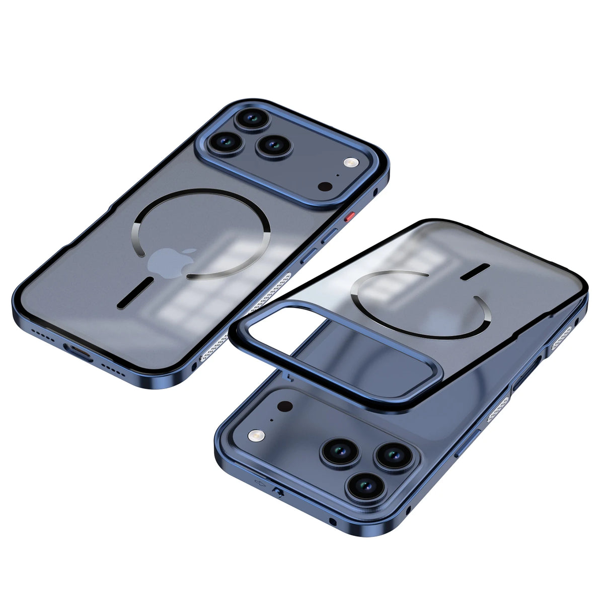 For Magsafe Matte Backplane 2in1 Magnetic Phone Case for iPhone 18 17 Pro Max 18Pro Aluminum Alloy Buckle Border Removable Cover