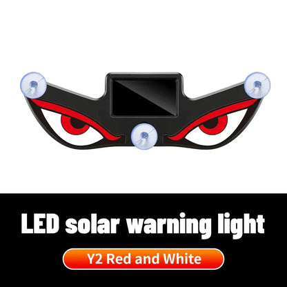 Solar Power Car Decorative Lamps Demon Eyes Light Cool Flashing Warning Light Dynamic Safety Vehicle Signal Lights for Halloween