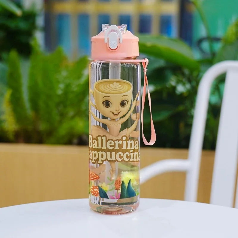 750ML Italian Brainrot Water Bottle Outdoor Drinking Cartoon Sports Cups Tung Tung Tung Sahur Tralalero Tralala Christmas Gifts