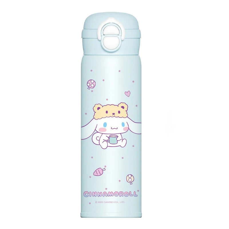 X&W Sanrio 500mL Vacuum Cup Insulated Coffee Mug Kuromi Thermos Cup 316 Stainless Steel Double Drinking Straw Cup Water Bottles
