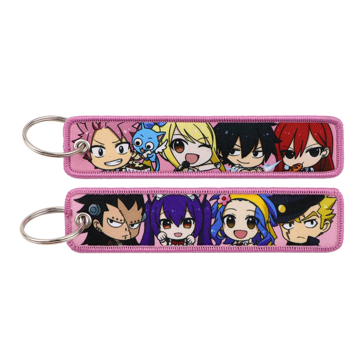 Popular Anime Character Embroidery Keychain Cool Cartoon Key Tag Motorcycles Cars Backpack Chaveiro Fashion Keyring Friend Gifts