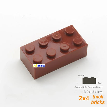80pcs Bulk Building Blocks Thick Figures Bricks 2x4 Dots Educational Creative Size Compatible With 3001 Plastic Toy for Children