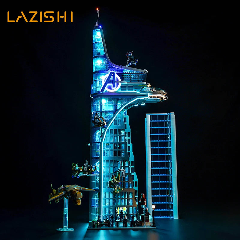 Lazishi LED light 76269 set is suitable for Avengers Tower building blocks (including lighting accessories only)