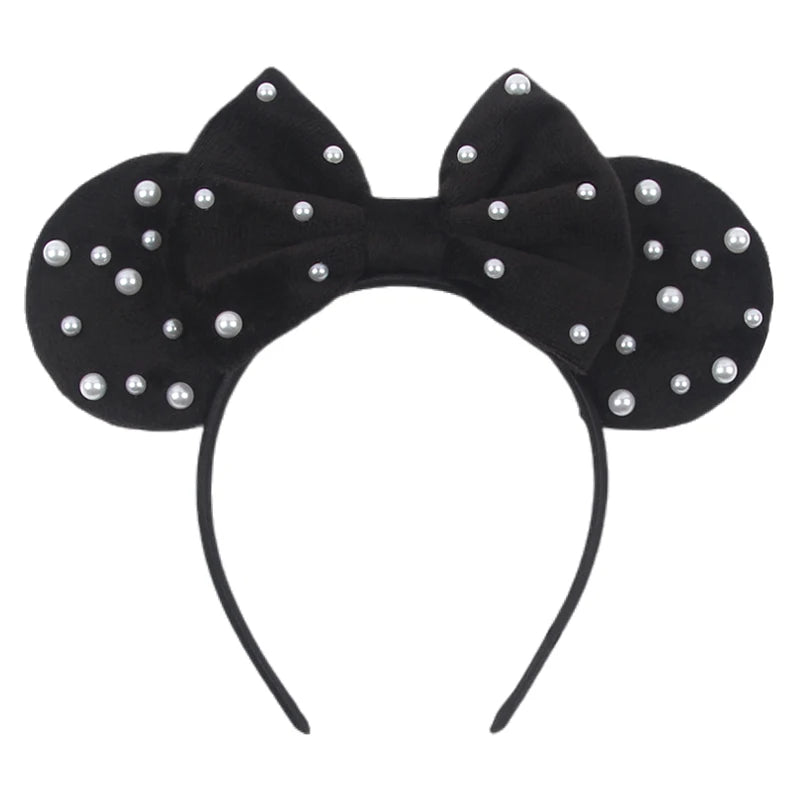 New Trendy Mouse Ears Headband 3.3"Velvet For Girls Soft Bow Hairband Halloween Festival Party Trip DIY Hair Accessories Gifts