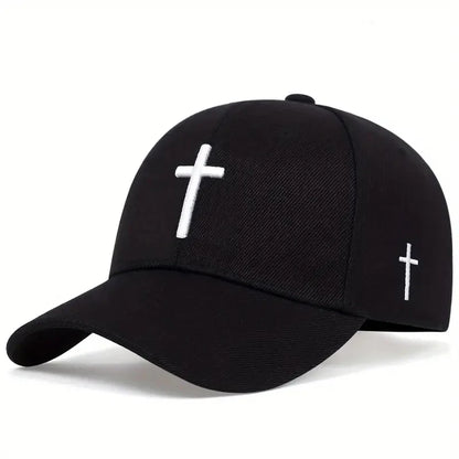 1pc autumn and winter casual simple hip hop faith cross embroidery baseball cap, Halloween party fashion accessory, sunshade lig