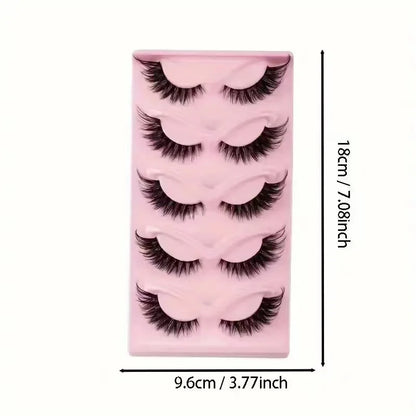 5 Pairs Volume Dramatic False Eyelashes Long Thick Wispy Eye Lashes for Stage Performance Party Cosplay Halloween Makeup