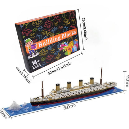 Titanic Model Cruise Ship Building Blocks MOC Boat DIY  Classical Bricks Kit Children Kids Toys Birthday Gift