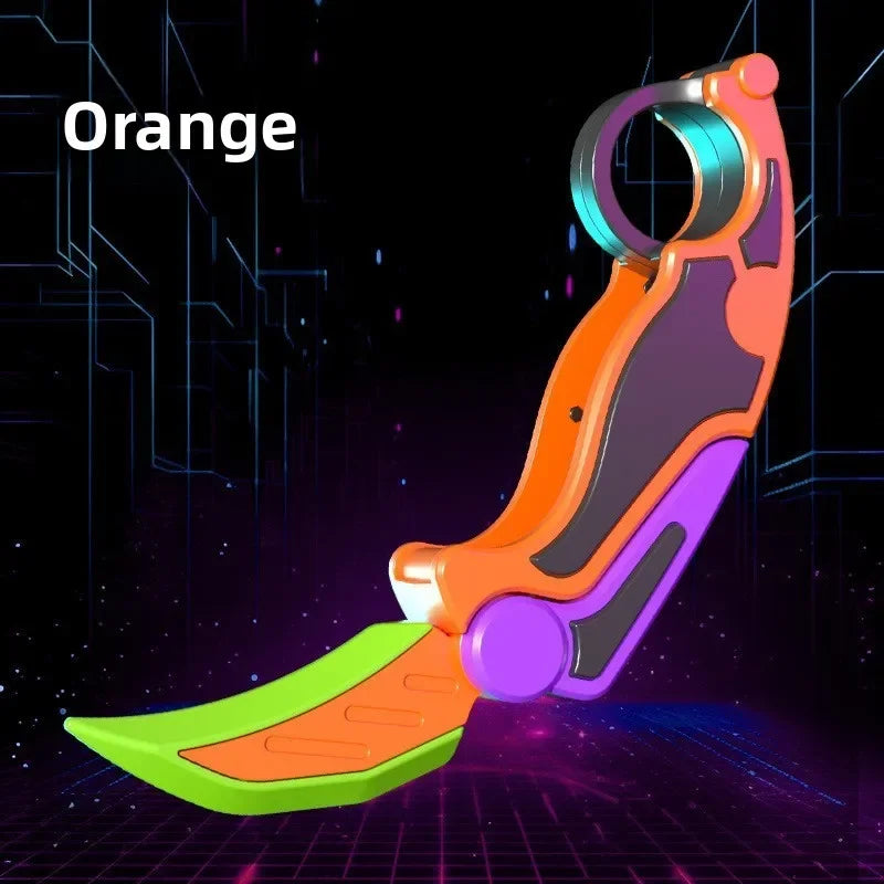 1/2PCS Stress Relief Toys 3D Printed Gravity Butterflys Knife Sensory Fidget Toy Foldable Pocket Knife Carrot Design Gift Idea