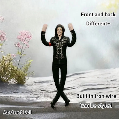 Michael Jackson Plush Doll With Wire Frame Poseable Figure Movable Joints Abstract Toy Fan Collectible Gift Home Decor