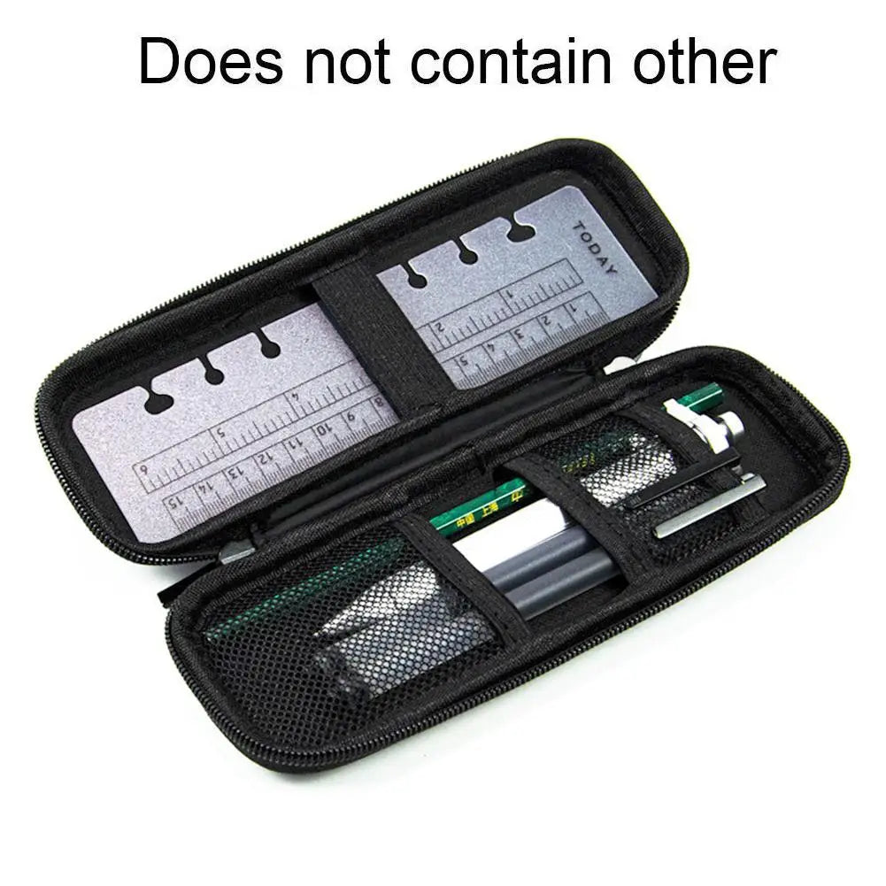 Black EVA Hard Shell Stylus Pen Pencil Case Holder Earphone Mesh Storage Organizer Pencil Zipper Case School Supplies