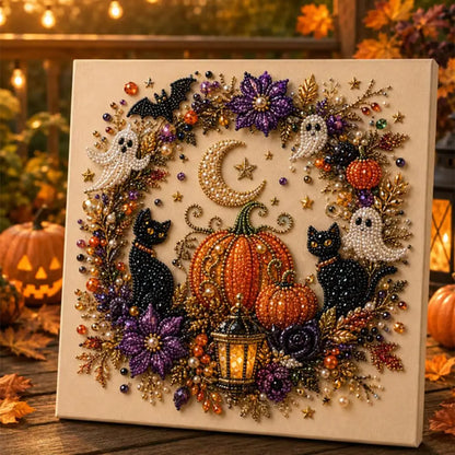 Halloween Ghost Pearl Art Kit for Adults DIY Pearl Painting Craft Kit Beginner Friendly Halloween Pearl Diamond Art Wall Decor