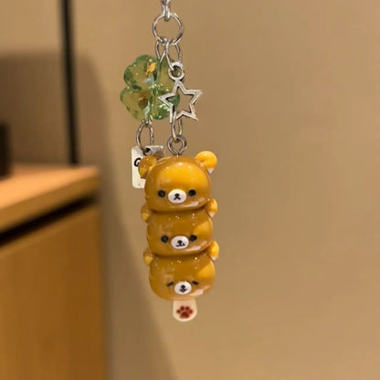 Japanese Style Kawaii Cartoon Bear  Photo Card Holder Keyring Cute Bear K-Pop Idol Keychain For 2 Inch Photo School License Case
