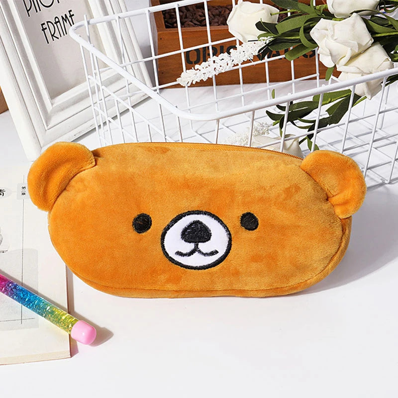 1 PCS 20CM Kawaii Cartoon Animals Plush Pouch Pencil Case Bag Key Chain Coin Purse Wallet Case Pouch Bag School Supplies Gift