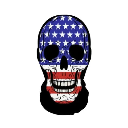 Halloween Skeleton Mask Elastic Mesh Hood Scary Party Cosplay Prop Breathable Face Cover Hood