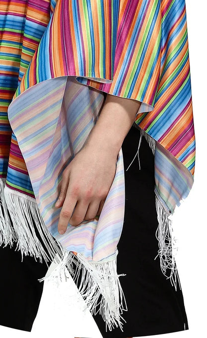 Ethnic Cloak Mexican Poncho Men Women Costume Cosplay Festival Party Adult Mexican Colorful Striped Folk Cape Christmas GiftEthn