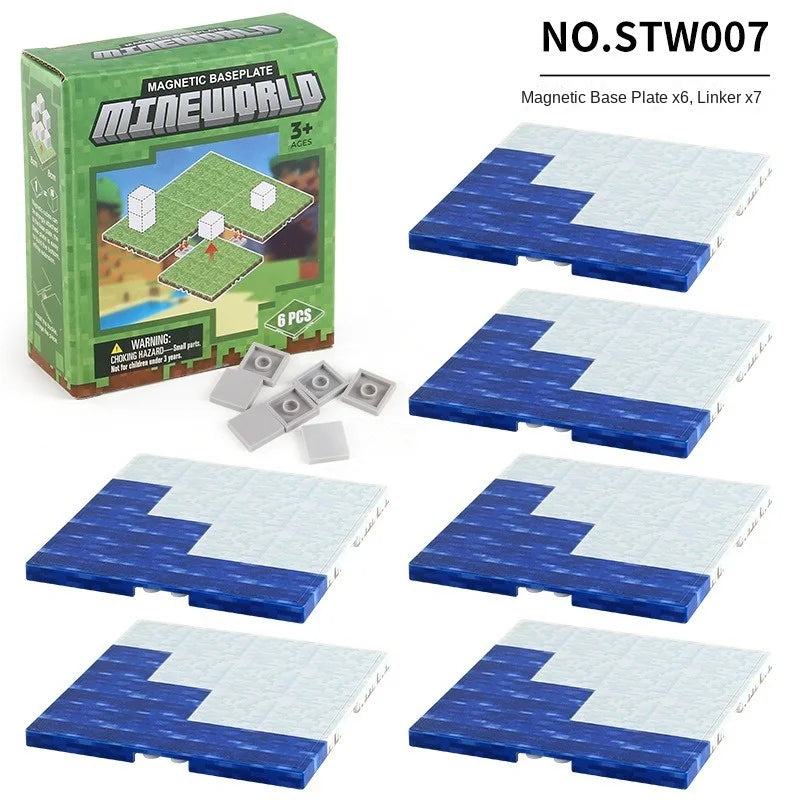 Magnetic Base Plate Variety Baseplates Match Mine World Magnetic Building Blocks Toys for Boys and Girls 3+ DIY Children Toy
