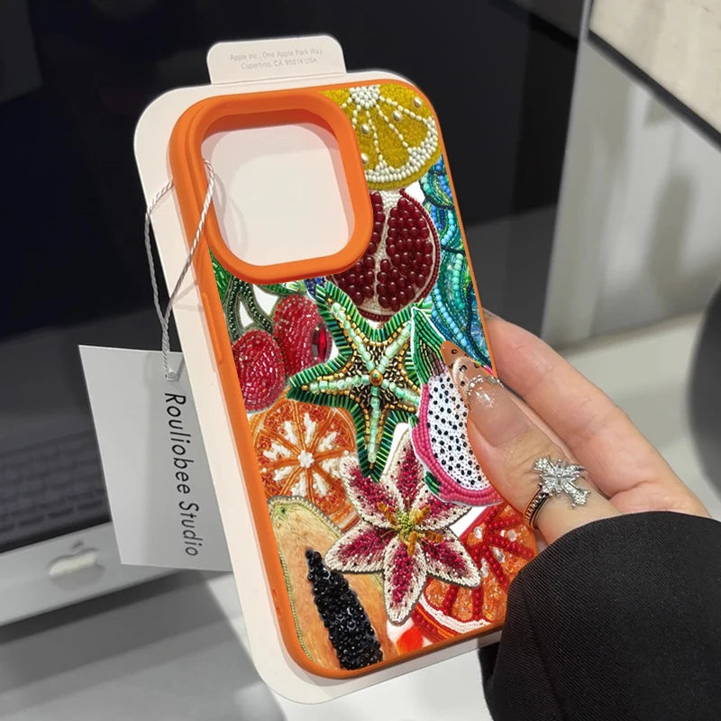 Retro Fruit Pattern Phone Case For iPhone 17 18 Pro Max 16 15 14 13 12 11 Pro Max 16e X XR XS Max 15 14 Plus Shockproof Cover