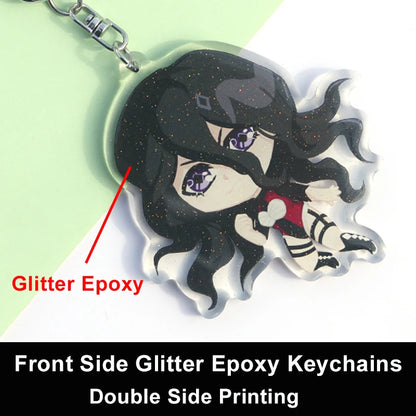 Custom Keychains Cartoon Llavero Key Chain Photo Customized Anime Charms Hologram Clear Acrylic Personalized Designer Keychains