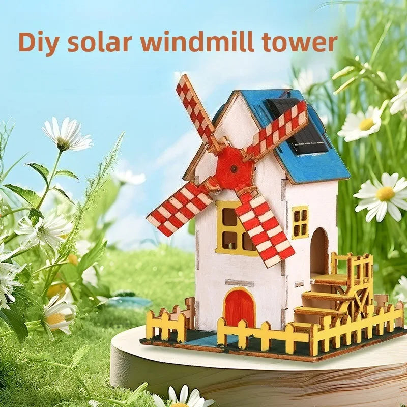 Solar Car Lunar Exploration Vehicle Children's Diy Hand-Assembled Model Diy 3d Wooden Puzzle Science And Education Toys