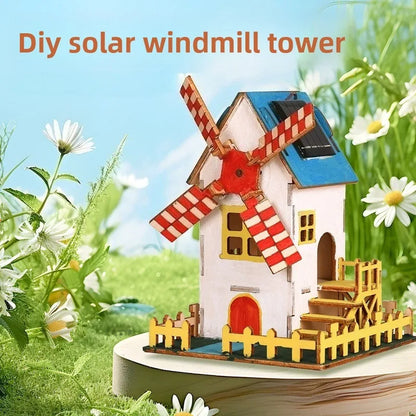 Solar Car Lunar Exploration Vehicle Children's Diy Hand-Assembled Model Diy 3d Wooden Puzzle Science And Education Toys