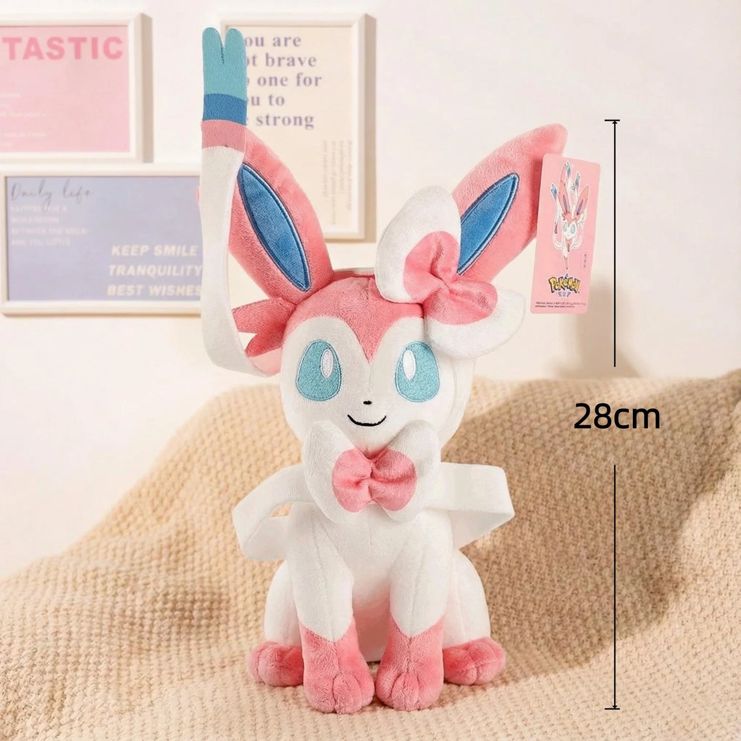 Pokemon Sylveon Plush Anime Cartoon Collectible Figurine Toy Kawaii Eevee Stuffed Doll for Kids and Adults