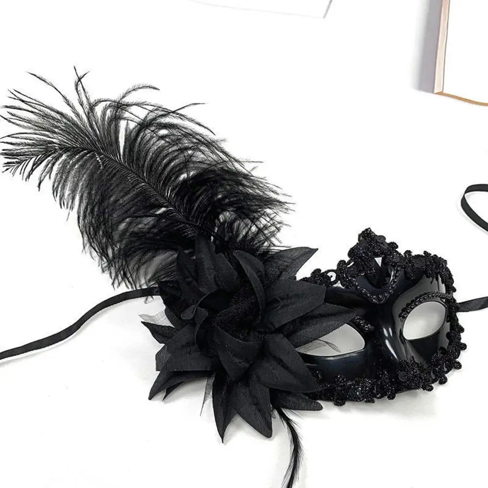 Dance Party Diamond Venetian Mask Feather Flower Wedding Carnival Performance Costume Sexy Lady Mask Masquerade Christmas 2026