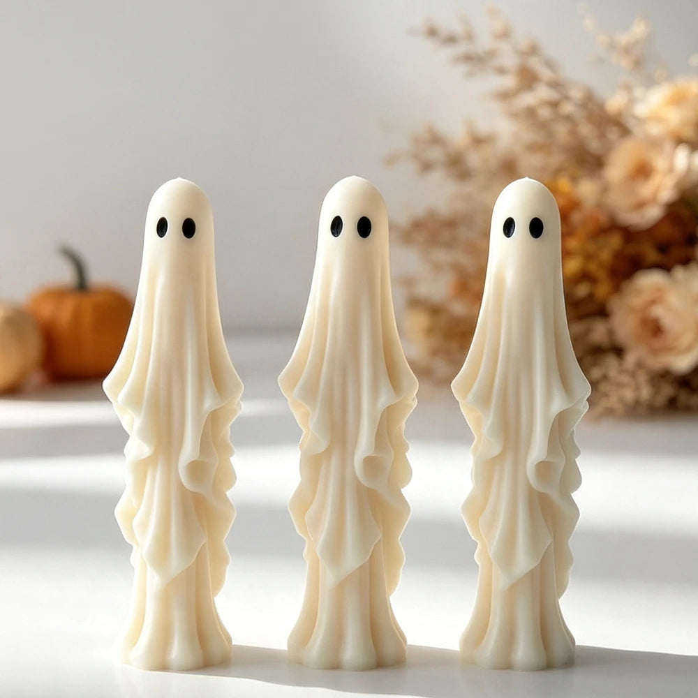 3D Halloween Ghost Skull Pumpkin Candle Silicone Mold DIY for Scented Wax Plaster Resin Soap Spooky Ornament Craft Home Decor Gi