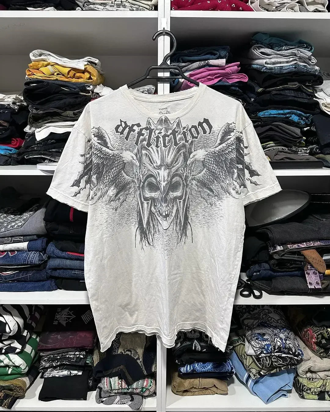 Retro Blue Gothic Pattern Printed Hip Hop Street Fashion Y2K Plus Size T shirt Round Neck Short Sleeve Women Couple Couple Top