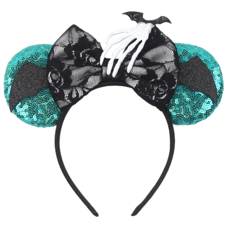 2024 Halloween Mouse Ears Headband Sequins Bow Hairband For Women Featival Party DIY Hair Accessories Boutique