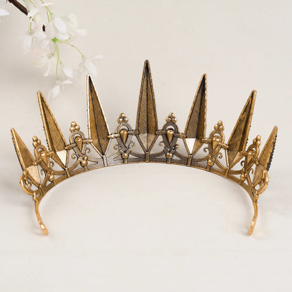 Baroque Black Silver Color Crystal Rhinestone Tiaras And Crowns For Women Bride Halloween Party Hair Accessories