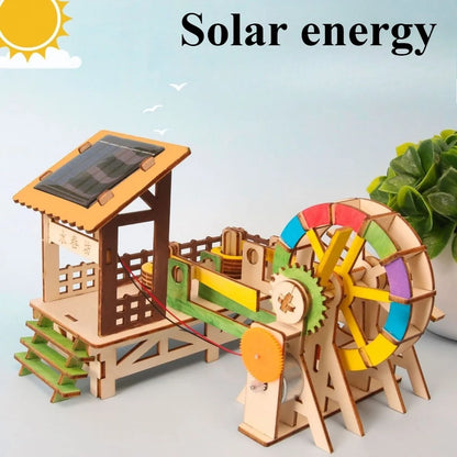 Solar Car Lunar Exploration Vehicle Children's Diy Hand-Assembled Model Diy 3d Wooden Puzzle Science And Education Toys