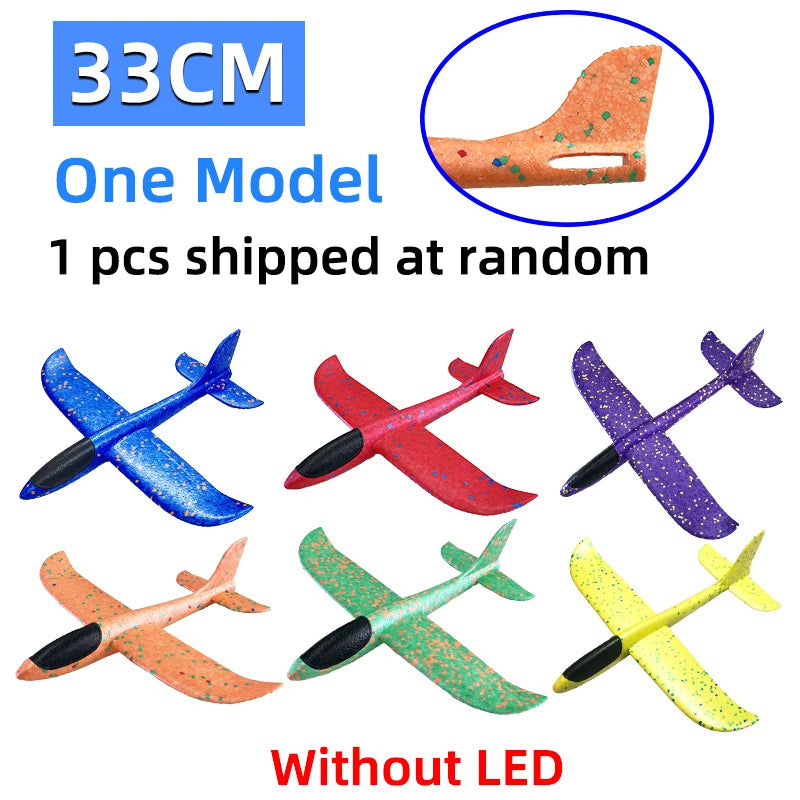 50/33CM Big Flash Glider Foam Plane Hand Throw Light Inertial LED AirPlane Outdoor Launch Fun of Kids Toys for Children Boy Gift