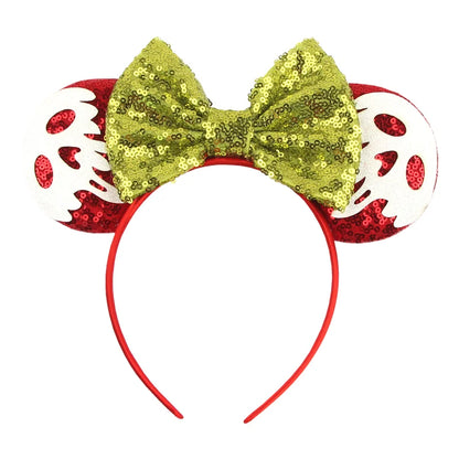 2024 Halloween Mouse Ears Headband Sequins Bow Hairband For Women Featival Party DIY Hair Accessories Boutique