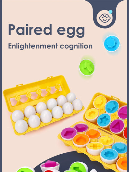 6Pcs Baby Smart Eggs Montessori Educational Toys For Children Color Shape Matching Recognize Toddler Intelligent Learning
