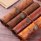 1PC Creative Treasure Map Retro Pencil Case Leather Large Capacity Roll Pencil Bag Embossed Buckle Simple Stationery Box Roll Po