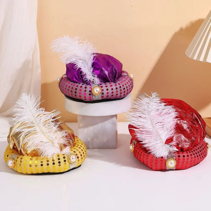 Head Wraps Indian Cap Headpiece Performance Props Sultan Turban Hats Fancy Dress Adult Children Arab Headwear Halloween