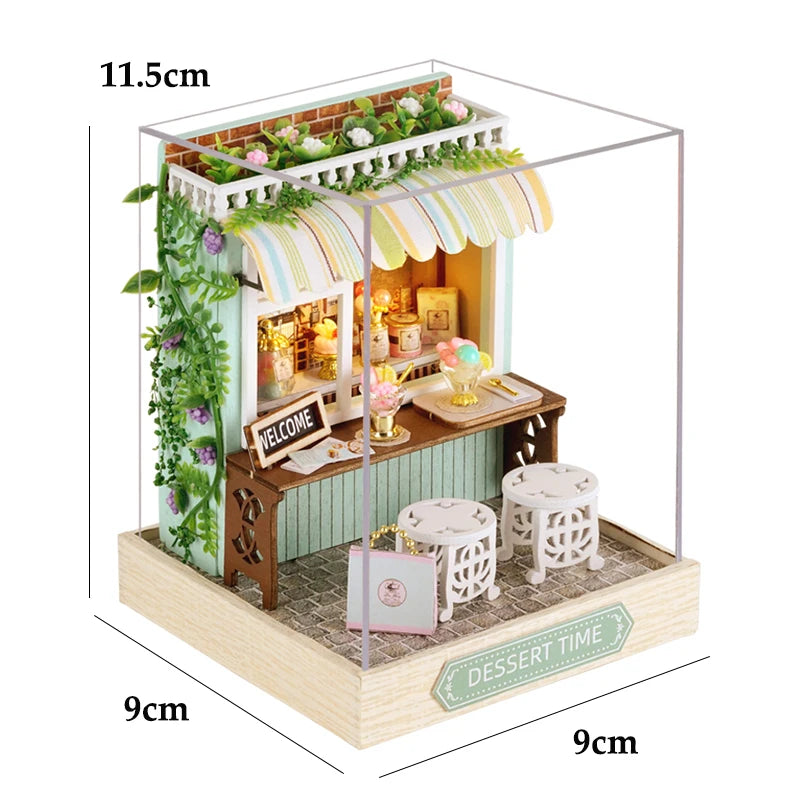 DIY Miniature Dollhouse Kit Assemble Puzzle 3D Wooden House Room Craft With Furniture LED Lights For Friends Birthday Gift Toys