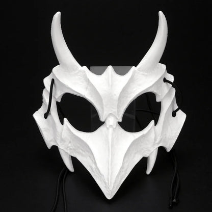 Halloween Mask Half-face Mask Cos Dragon God Fierce Tiger Night Fork Tengu Man Wolf Mask Performance Skull Masks