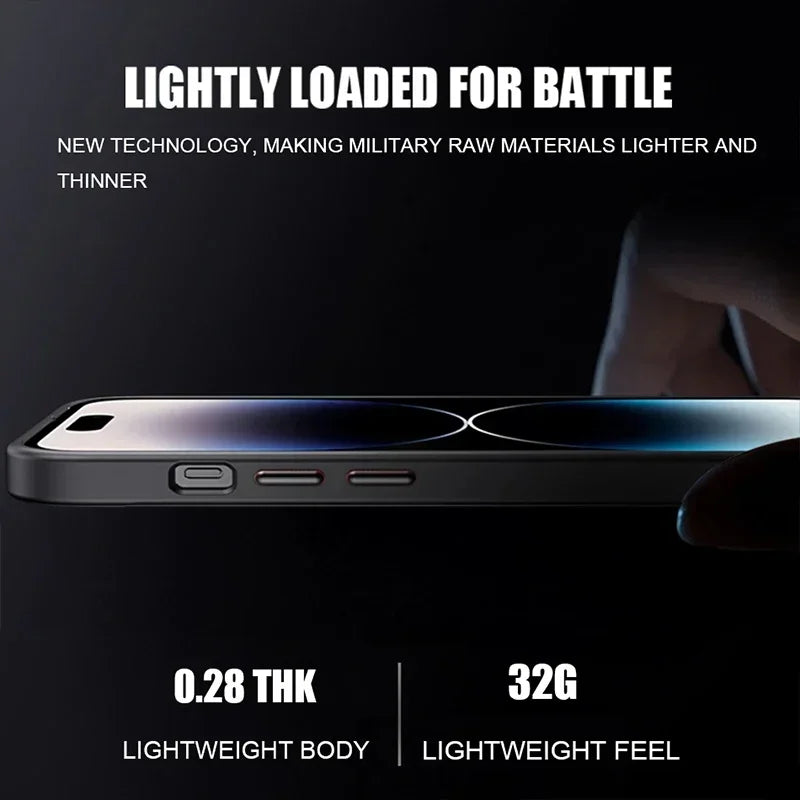 Frosted Matte Armor Phone Case For iPhone 17 18 16 Pro Max 15 14 Plus 13 12 11 Air Magnetic Wireless Charge Lens Protect Cover