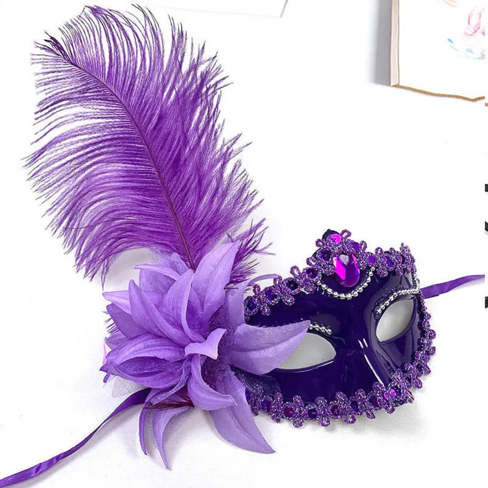 Dance Party Diamond Venetian Mask Feather Flower Wedding Carnival Performance Costume Sexy Lady Mask Masquerade Christmas 2026