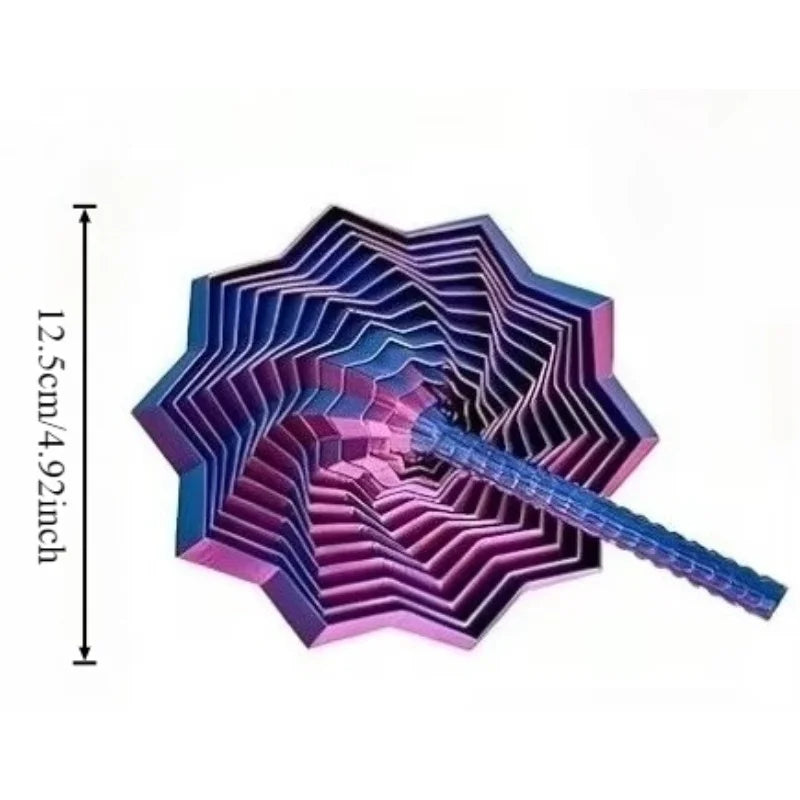 3D Printed Expanded Sensory Fidget Star,Easy-Grip Handles, Whirling Spiral Hexagon Spinner for Stress (Red and Blue,4.64in)